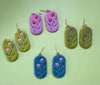 Floral Dangly Earrings/ Clay Earrings