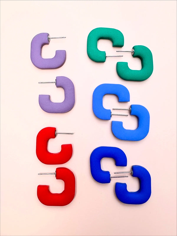 Chunky Clay Hoop Earrings