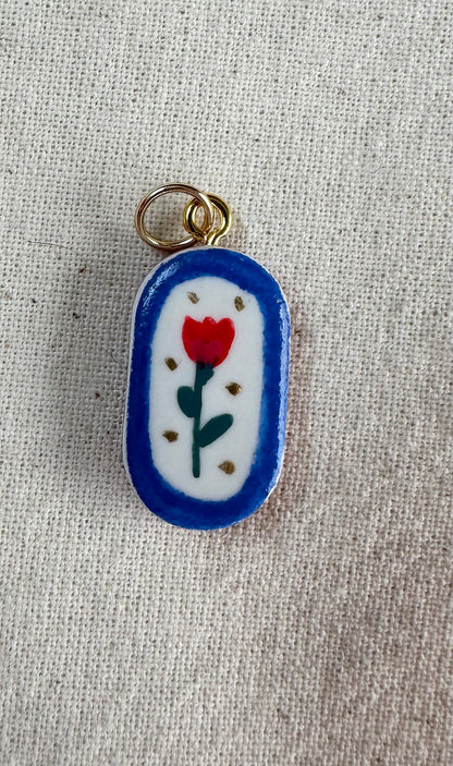 Floral Hand Painted Charms