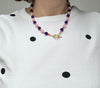 Semi Precious Pink and Blue Beaded necklace