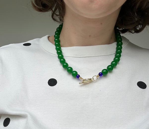 Forest Green Semi Precious Beaded necklace