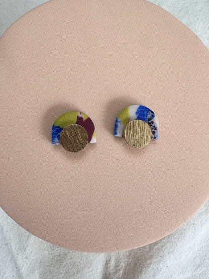 New Burgundy and Lime Green Dangle Earrings