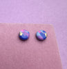 Royal Blue and Pink Abstract Design Studs Earrings