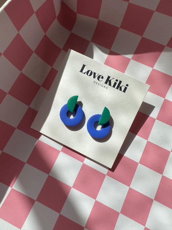 Two Colour Way Stud Earrings