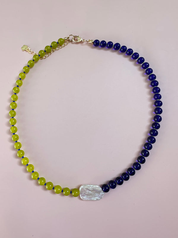 Two Colour Way Semi Precious Stone Bead Necklace