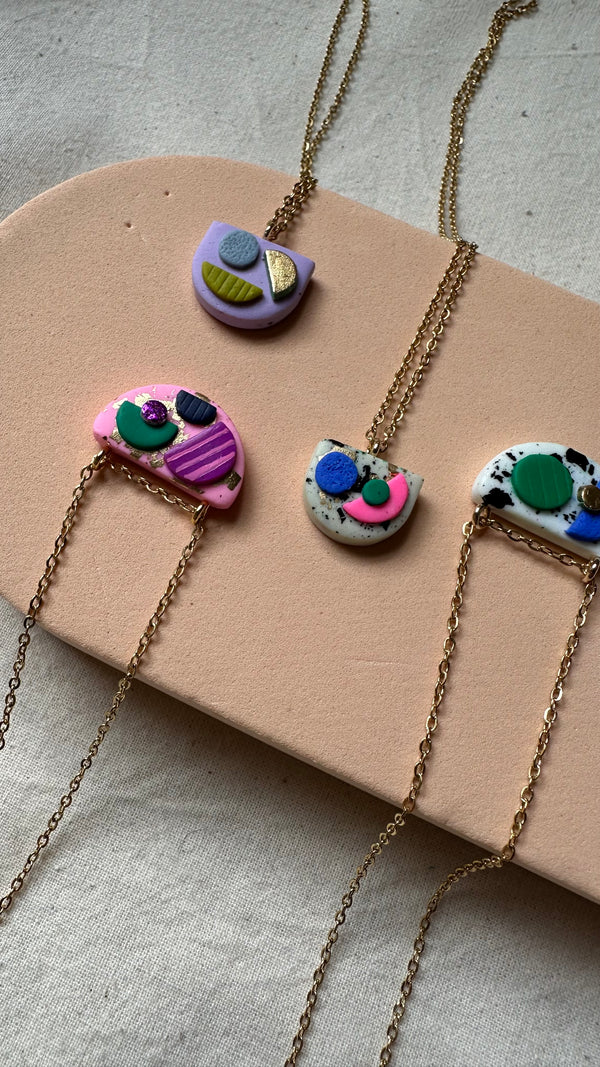 Abstract Pendant Statement Necklace