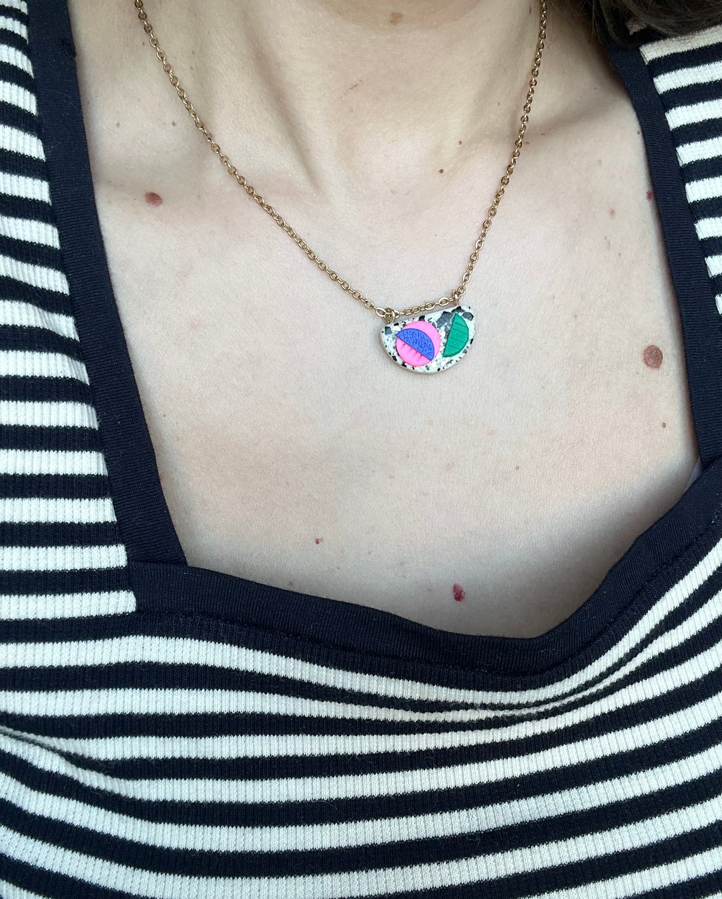 Abstract Pendant Statement Necklace