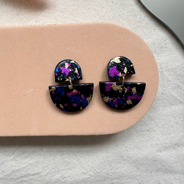 Foil Abstract Design Dangle Earrings
