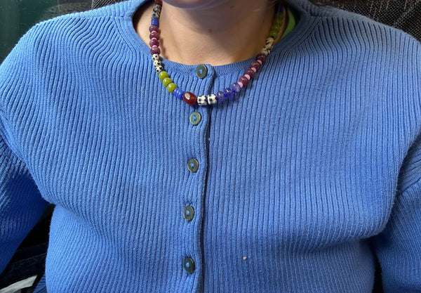 Deep Burgundy Semi Precious Beads Necklace
