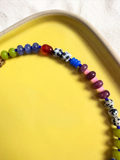 Deep Burgundy Semi Precious Beads Necklace