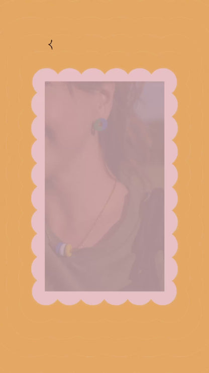 Bead and Brass Bar Pendant Necklace