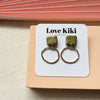 Gold Hoop Brass Dangles Earrings/ Pick One