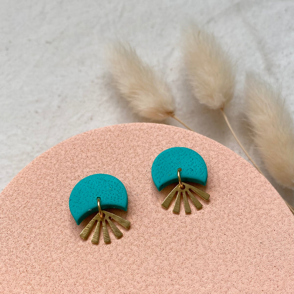 Statement Green stud Earrings