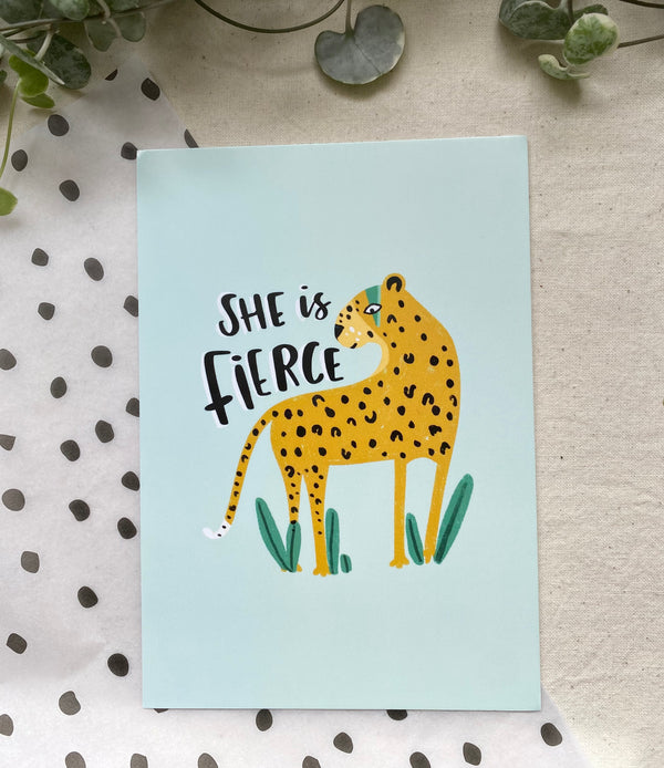She is Fierce Postcard