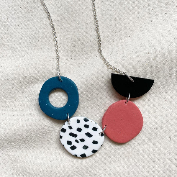 Marble Statement Necklace / Dalmatian Design Necklace