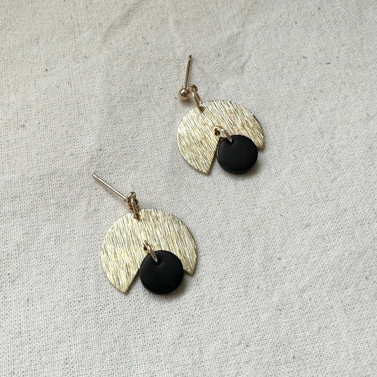 Black Brass Little Dangly Earrings