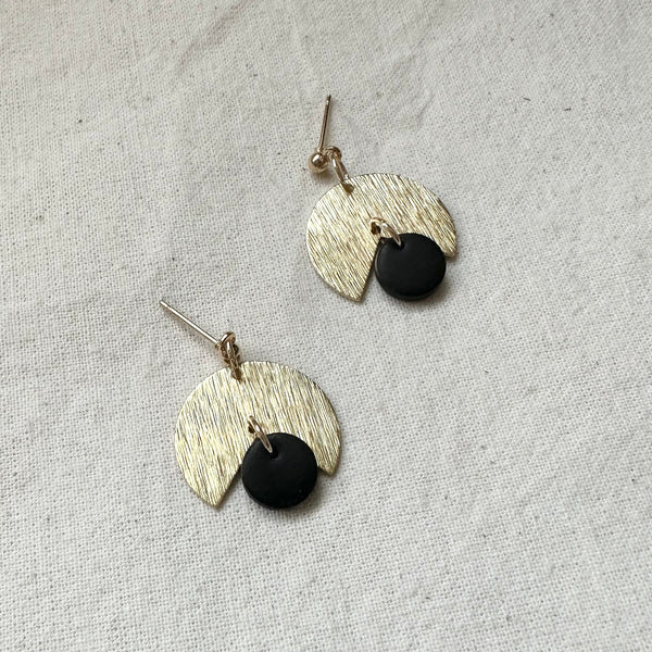 Black Brass Little Dangly Earrings