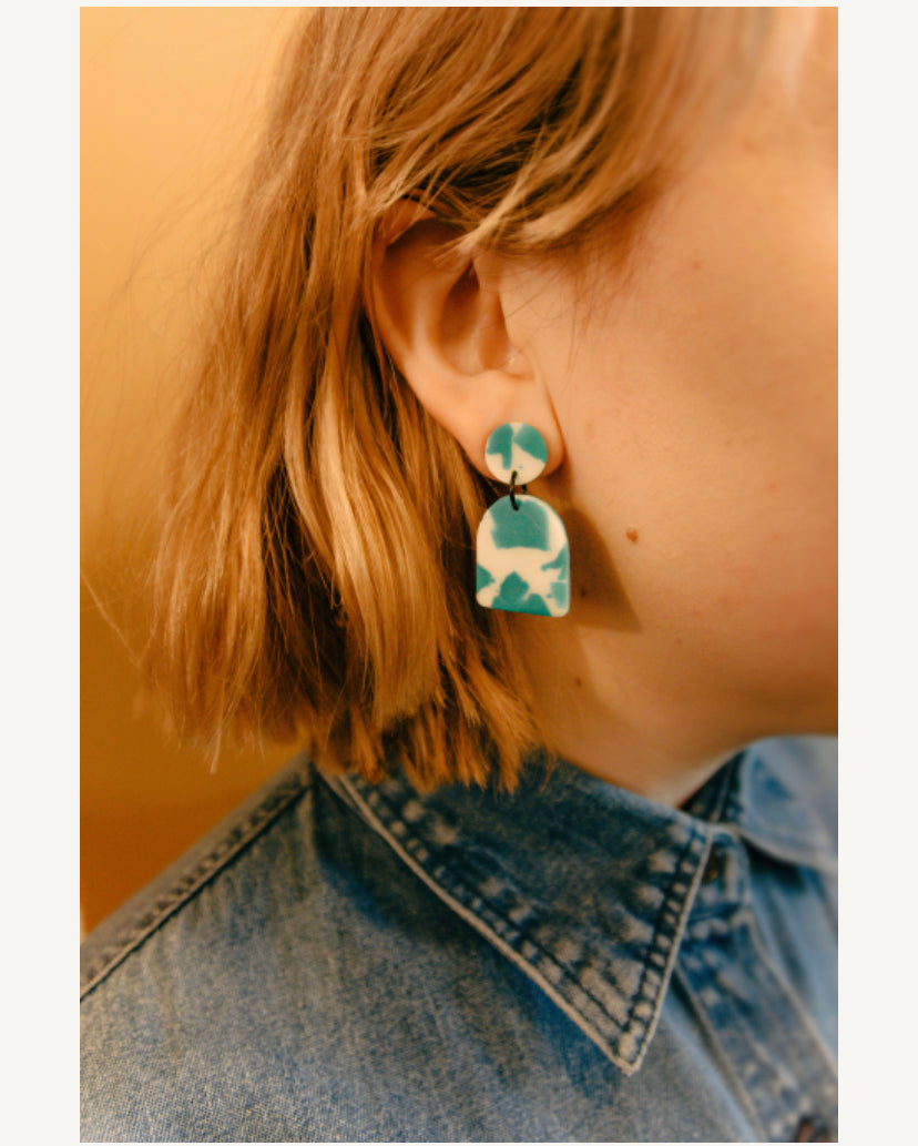 Terrazzo Design Dangle Earrings