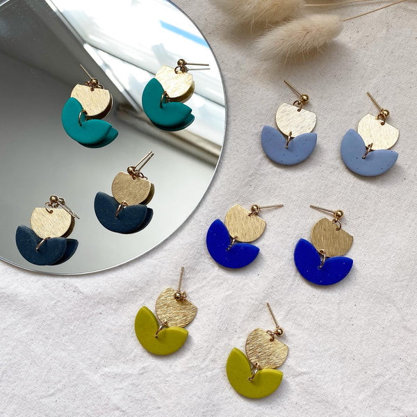 Pretty Brass Tulip Dangly Earrings