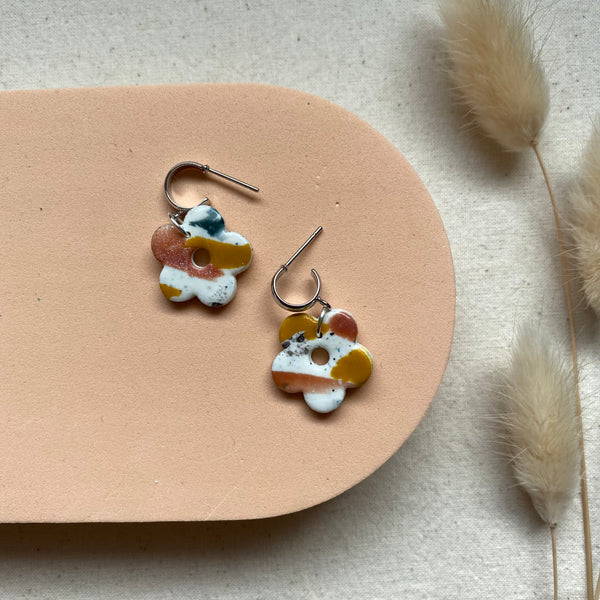Huggies Hoop Earrings/ Daisy Design