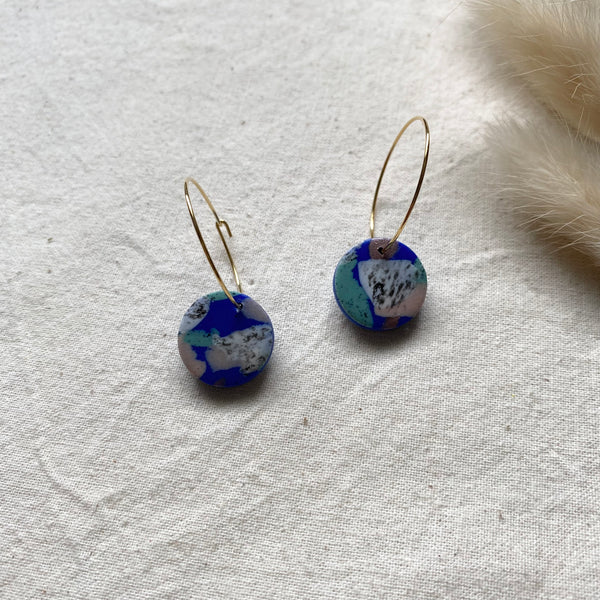 Abstract Print Small Hoop Earrings