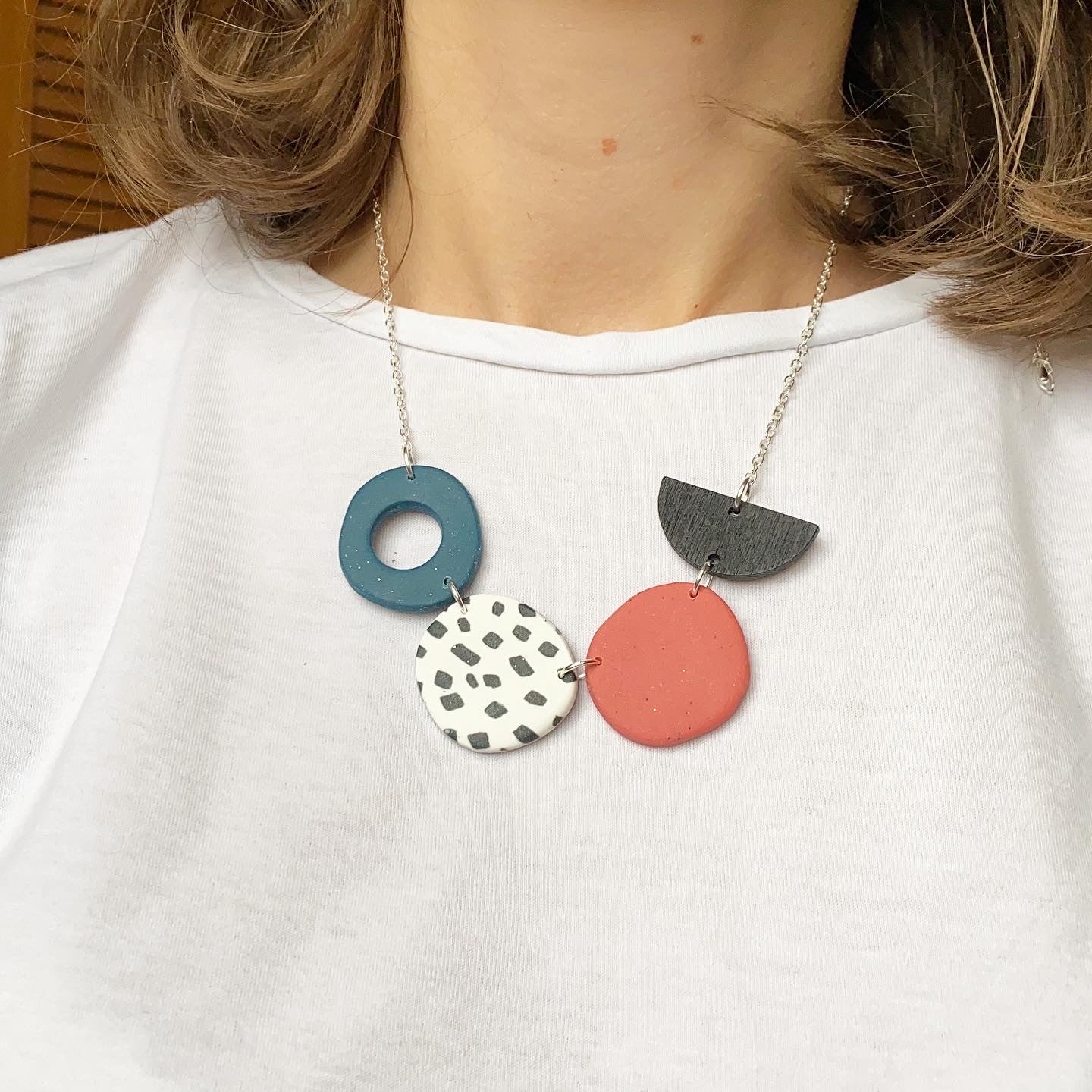 Marble Statement Necklace / Dalmatian Design Necklace