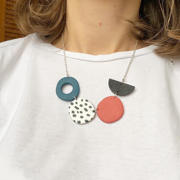 Marble Statement Necklace / Dalmatian Design Necklace