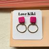 Gold Hoop Brass Dangles Earrings/ Pick One