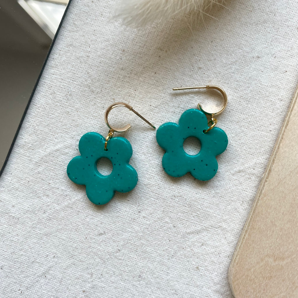 Huggies Hoop Earrings/ Daisy Design
