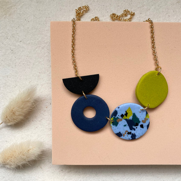 Blue and Green Statement Necklace