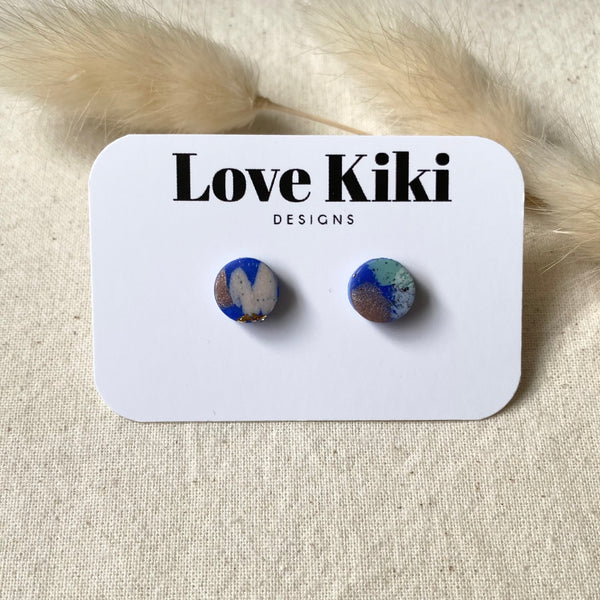 Small Round Clay Studs Earrings