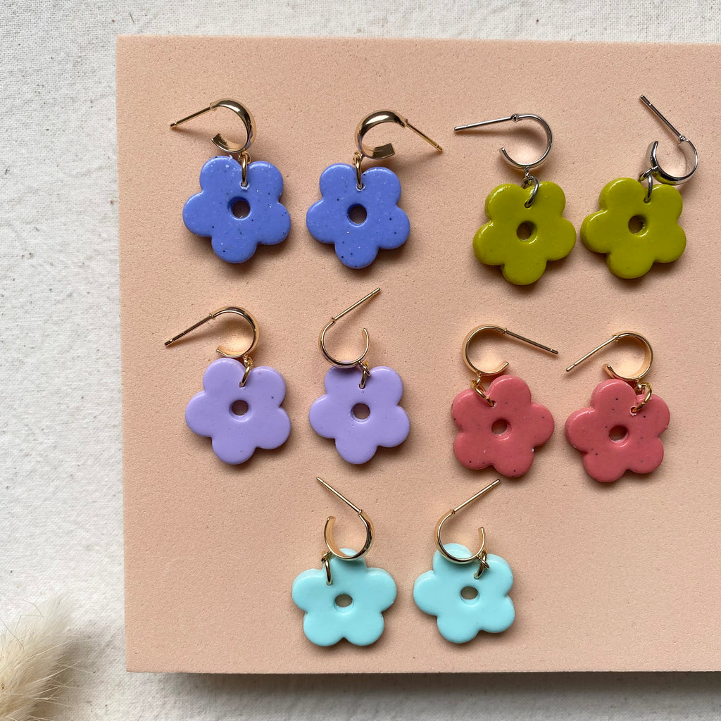 Abstract Print Small Hoop Earrings