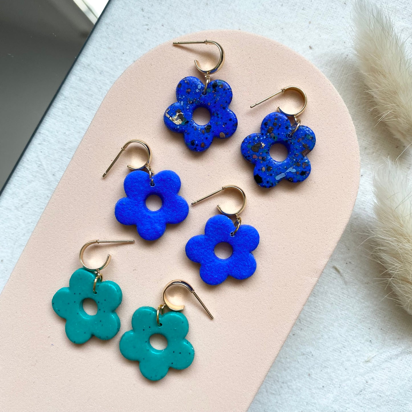 Huggies Hoop Earrings/ Daisy Design