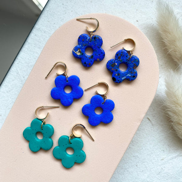 Huggies Hoop Earrings/ Daisy Design