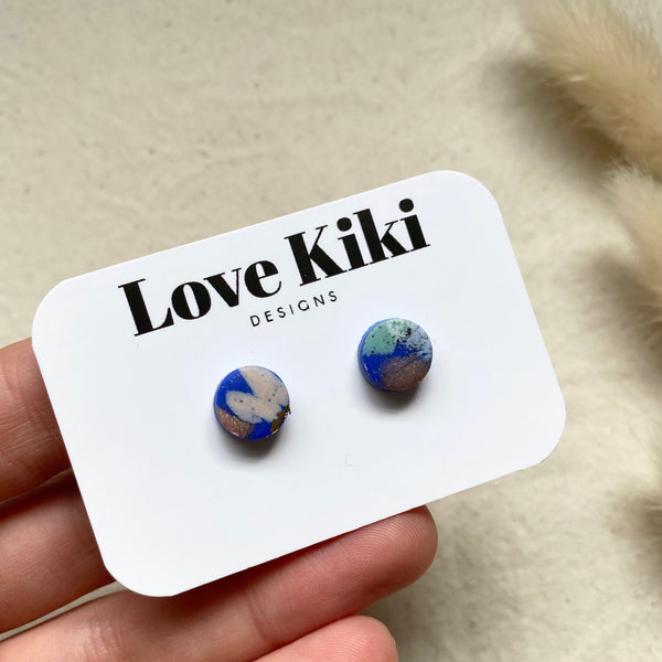 Small Round Clay Studs Earrings