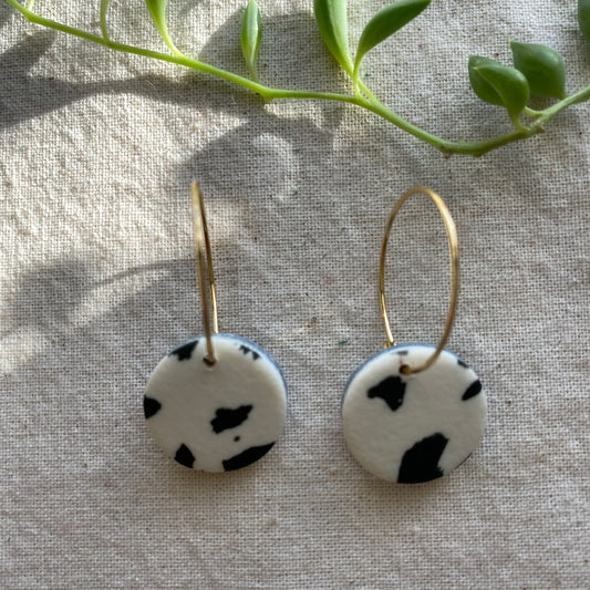 Dalmatian Print Small Hoop Earrings