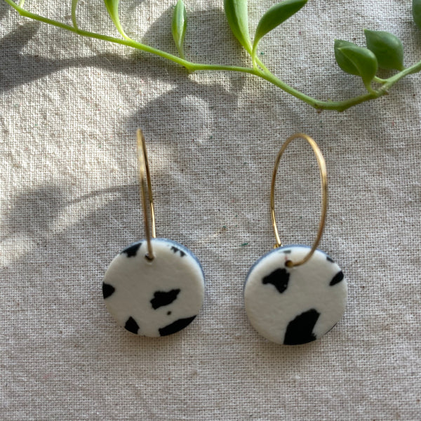 Dalmatian Print Small Hoop Earrings