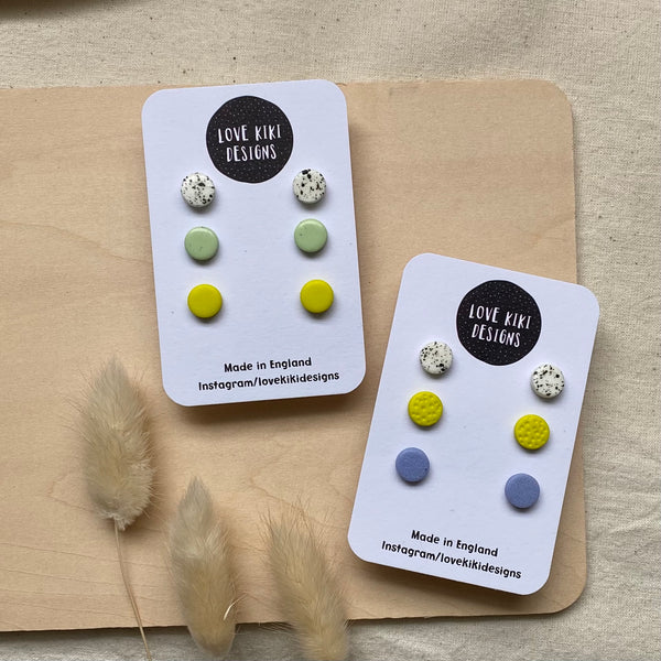 Stud Pack Earrings/ Set of Three