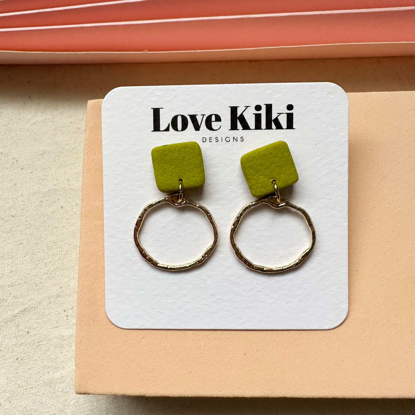 Gold Hoop Brass Dangles Earrings/ Pick One