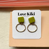 Gold Hoop Brass Dangles Earrings/ Pick One
