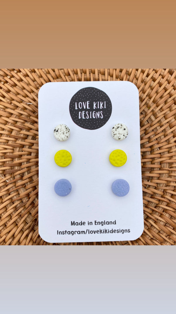 Stud Pack Earrings/ Set of Three