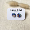 Round Clay Studs Earrings/ Abstract Design