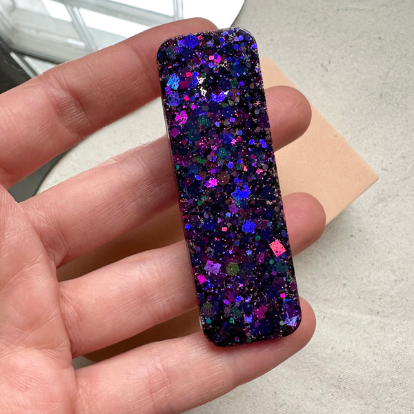 Festive Sparkly Glitter Resin Barrette Hair Clips